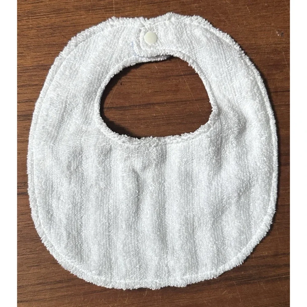 Handmade Baby Bib Gift Set Bib & Pacifier Clip Blue White Polka Dot